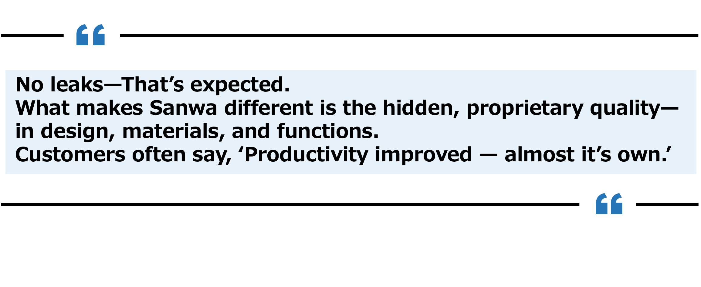 CEO interview by Newsweek International | 'Leak-Free' is just the beginning | Sanwa Pump